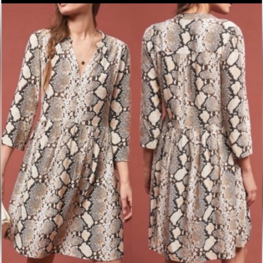 Maeve By Anthropologie Snake Print Juno Dress